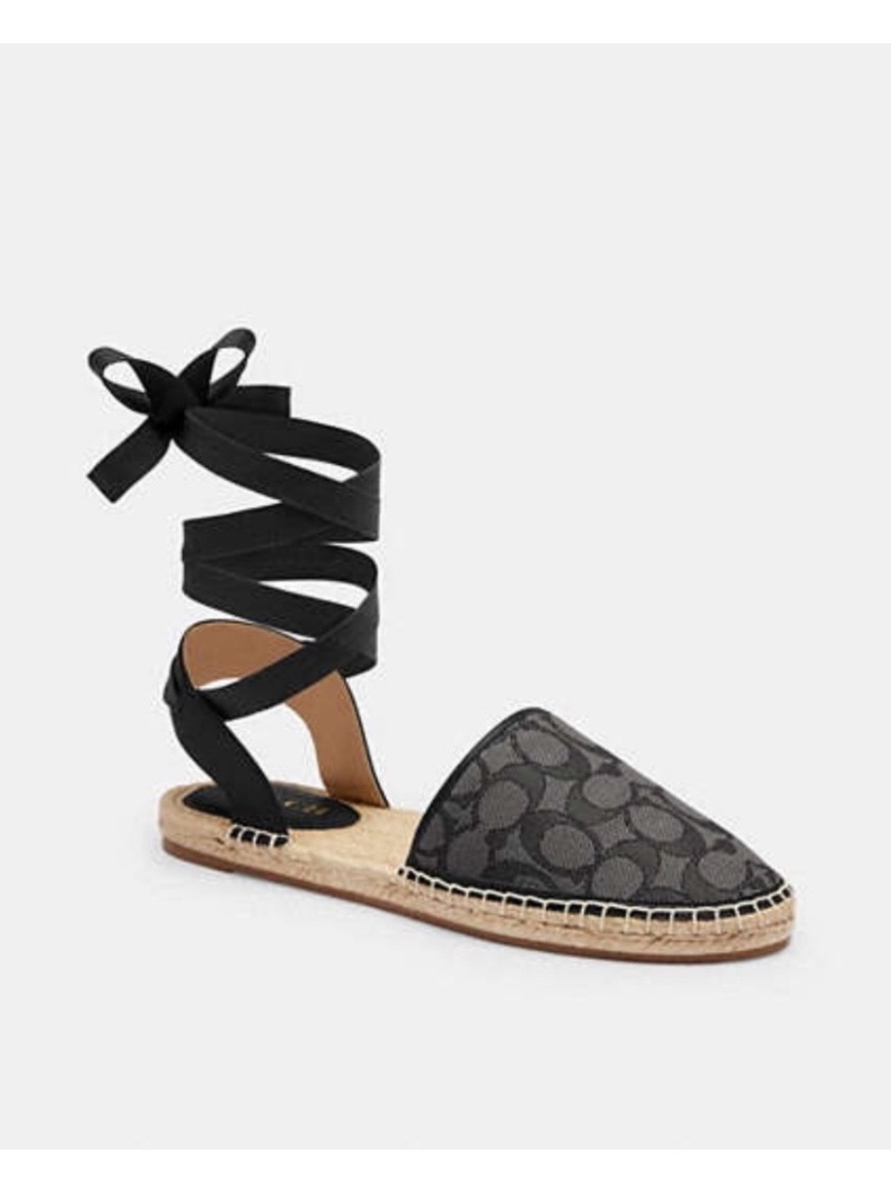 Coach Black Signature Lace-Up Espadrille